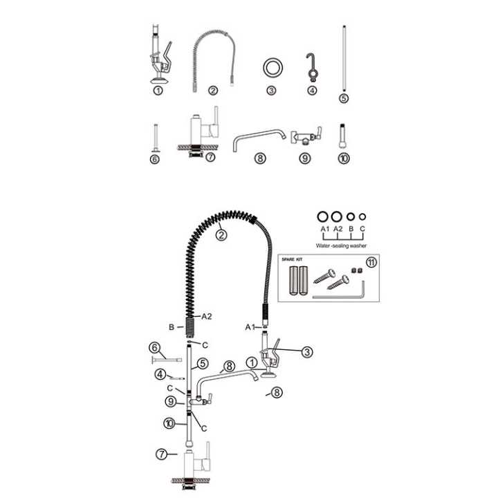 Torneira Chuveiro Profissional Monocomando 2 Vias com Cano
