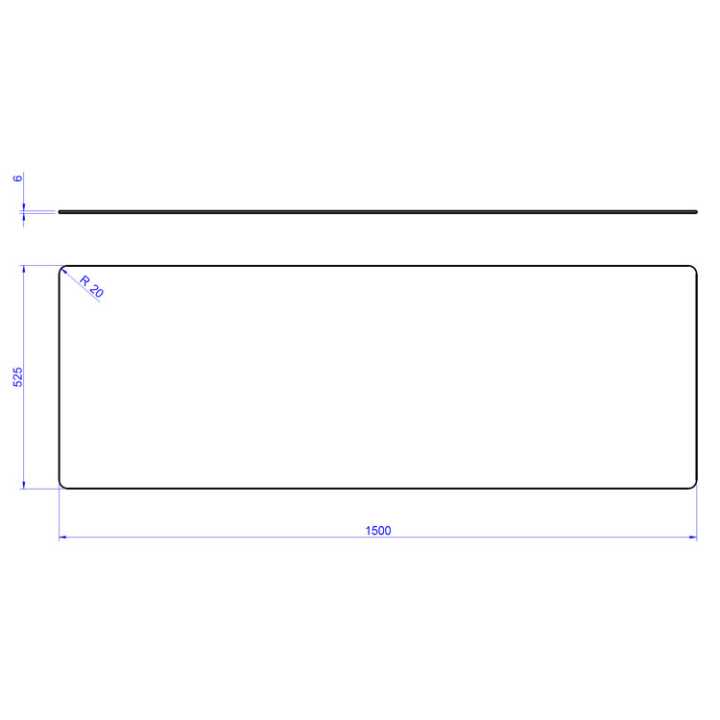 Suporte Neutro para Vidros Expositores Retos – 1083 mm