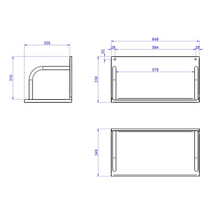 Suporte Suspenso Inox para Pratos - Linha SELF-SERVICE 630x350mm