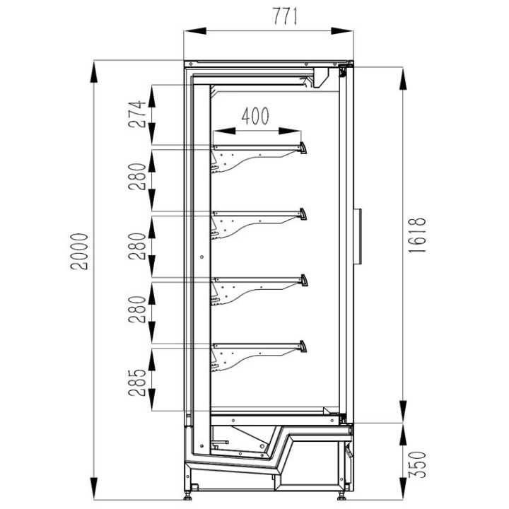 Mural Refrigerado Expositor ECOCRISTAL 1100L (+3°C/+8°C)