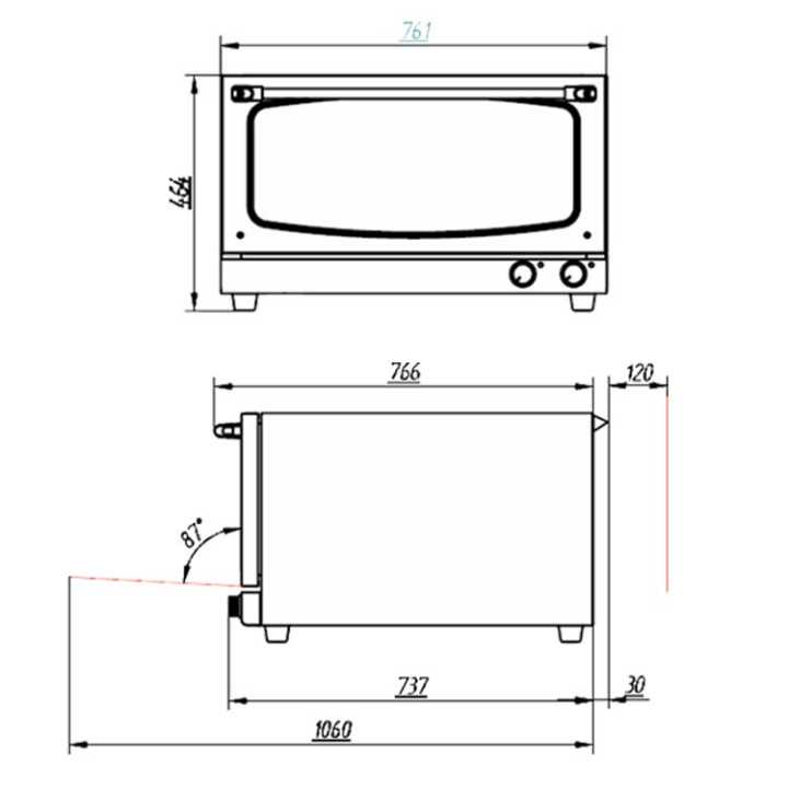 Forno de Convecção Elétrico 3 bandejas 3900W 250ºC