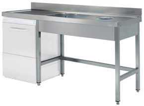 Mesa Inox Lavagem Louça com Cuba e Descarte 1800x700mm