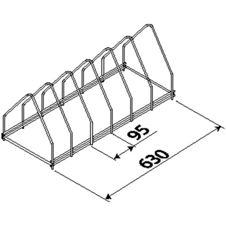 Suporte Lavagem p/ 6 Tabuleiros: Acessório p/ Máquina de Utensílios