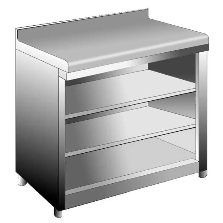 Estante Inox 2 Prateleiras – 1000x350x1045mm