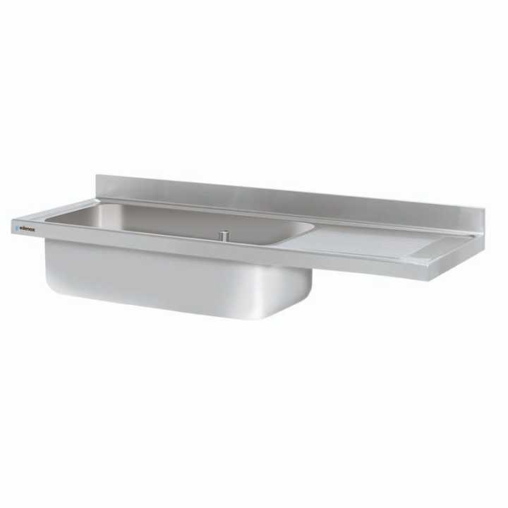Bancada de Aço Inoxidável com Lavatório e Escorredor Direita 1600x700mm