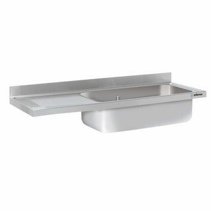 Bancada Inox Profissional de 1600x700mm com Lavatório e Escorredor