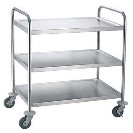 Carro de Serviço Inox 3 Prateleiras, 860x540x940 mm