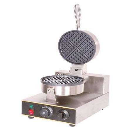 Máquina de Waffles Elétrica Profissional, Ø 180 mm, 1 kW