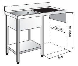 Bastidor Inox com Estante Cozinha Industrial 1200x700mm
