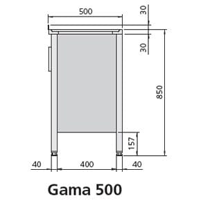 Armário Louceiro Inox 800x500mm com Escorredor Esquerdo