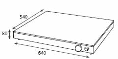 Placa Quente de Sobremesa 800W, 640x540mm