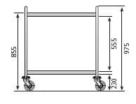 Carro de Serviço Inox 2 Níveis 900x600x975mm