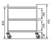 Carro de Serviço Inox 3 Níveis 1000x600x975mm