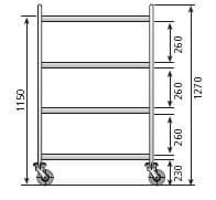 Carro de Serviço Inox 4 Níveis 1000x600x1270mm