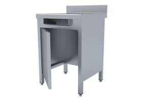 Mesa de Trabalho Mural Inox com Porta 600x600x850mm