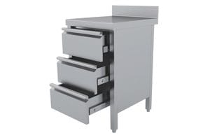 Mesa Mural Inox com 3 Gavetas 500x700x850 mm