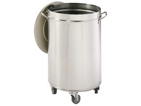 Balde Resíduos Inox 50L com Tampa e Rodas