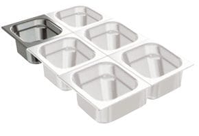 Recipiente Gastronorm GN 1/6 Aço Inoxidável 2,4 L, 150 mm Profundidade