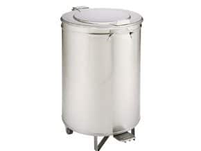 Balde de Resíduos Inox 105L com Pedal e Rodas