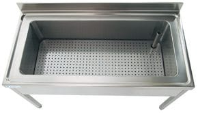 Mesa Escorredora Inox com Cuba Dupla 1400x700mm