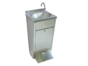Lava-Mãos de Pé Inox com Sistema PUSH 400x400mm