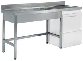 Mesa Inox Lavatório Profissional 1800x700mm com Cuba e Descarte