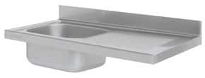 Bancada Inox com Lavatório e Escorredor à Direita 1200x600mm
