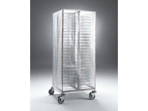 Carro empilhador de pratos de aço inox para 100 pratos