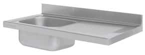 Bancada Inox com Lavatório e Escorredor à Direita 1000x600mm