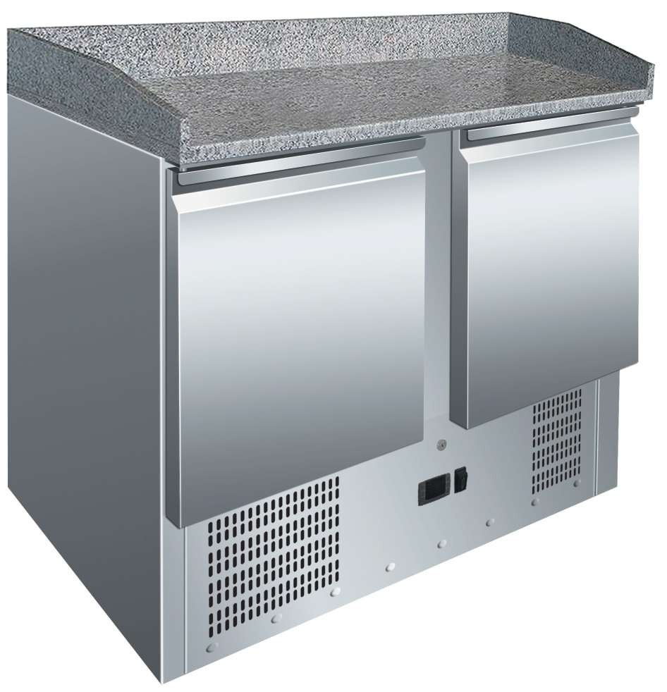 Mesa Refrigerada para Pizzaria 2 Portas com Tampo de Granito GN1/1