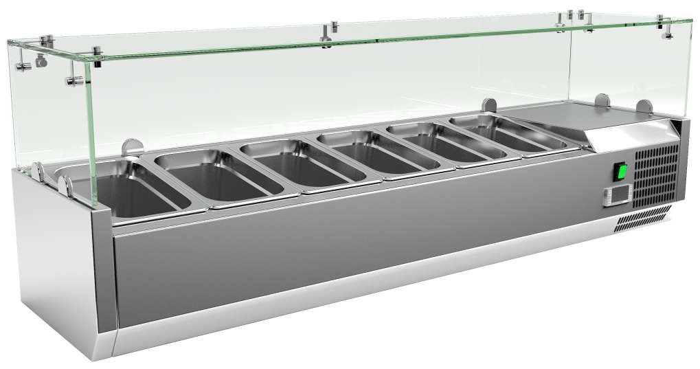 Vitrines Refrigeradas para Balcão GN1/4 (6 tabuleiros) 1400mm