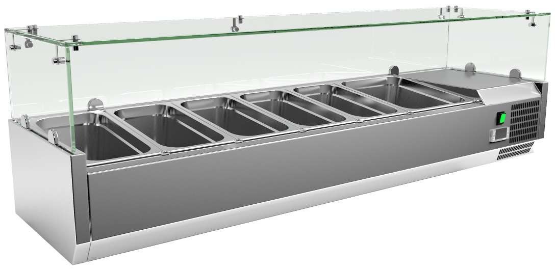 Vitrines Refrigeradas de Bancada GN, Expositor 150cm