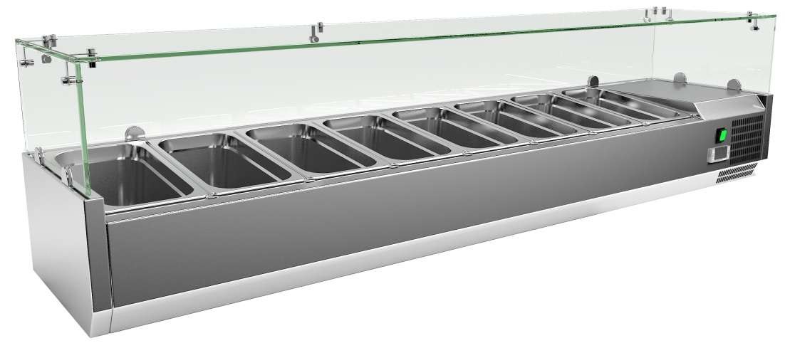 Armário Expositor Refrigerado 9 GN1/3 com Vidro 2000mm
