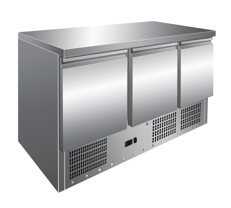 Mesa Refrigerada Compacta GN1/1 de 3 Portas - 400 Litros