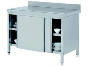 Mesa Mural Inox 1200x600mm com Portas de Correr