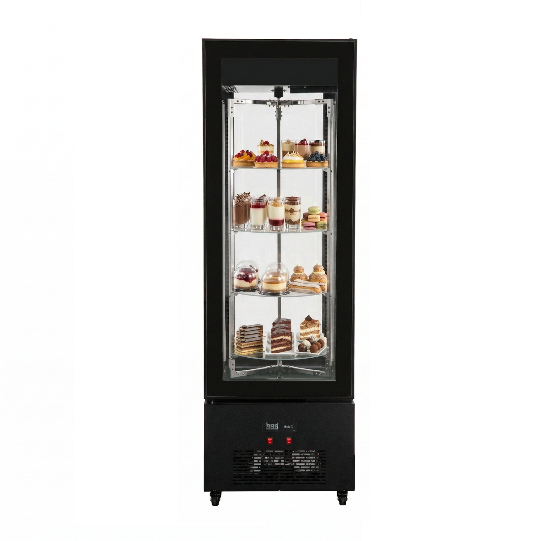 Vitrine Refrigerada Panorâmica 440L c/ 4 Prateleiras Giratórias