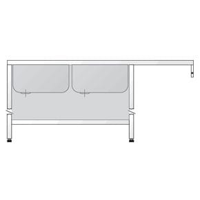 Mesa de Lavagem Inox c/ 2 Cubas e Escoadouro à Direita 1800x700mm