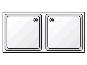 Mesa de Lavagem Inox com 2 Cubas e Escorredor Direita 1350x500mm