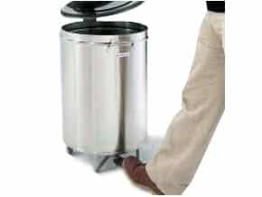 Balde de Resíduos Inox 105L com Pedal e Rodas