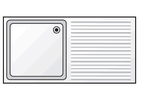 Bancada Inox com Lavatório e Escorredor Esquerdo 1000x600mm