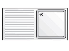 Armário Louceiro Inox 1200x600 c/ Escorredor Esquerdo