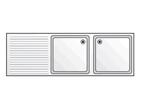 Armário Louceiro Inox com Escorredor Esquerdo 1200x500mm