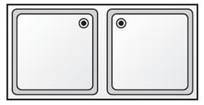 Bancada Inox com Lavatórios 1400x700mm para Cozinha Industrial
