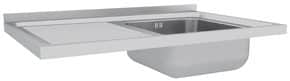 Bancada Inox com Lavatório e Escorredor Esquerdo 1200x600 mm