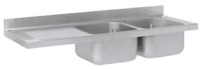 Bancada Inox c/ Lavatório e Escorredor Esquerdo 1600x600mm