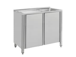 Armário Lava-Louça Inox 1000x500mm com Escorredor Esquerdo