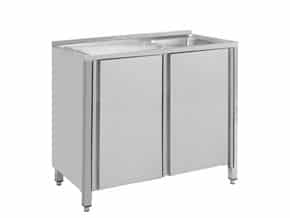 Armário Louceiro Inox 800x500mm com Escorredor Esquerdo