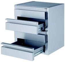 Módulo de Gavetas em Inox para Mesa de 600 mm