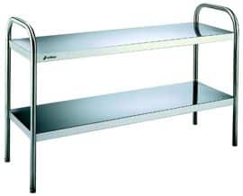 Estante Neutra de Preparação Aço Inox 1900x375x700mm, 2 Níveis