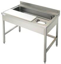 Mesa de Preparação Inox com Cuba Fundo Duplo 2542x600x850mm